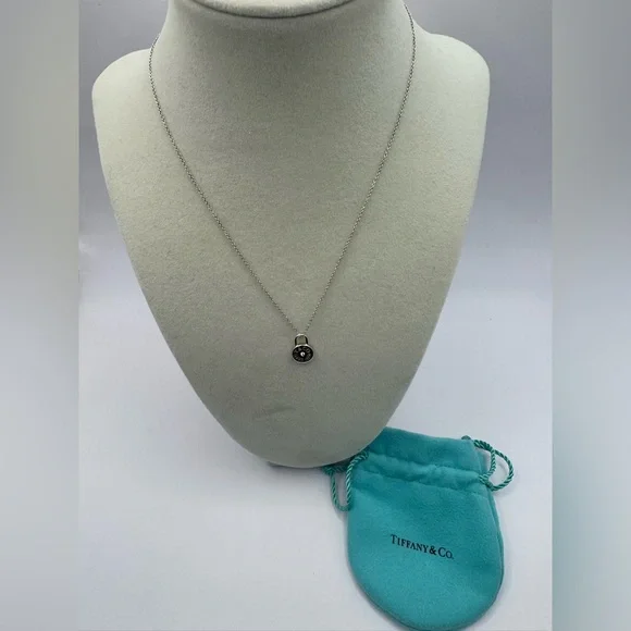 Tiffany & Co. Round Lock Sterling Silver & Diamond Pendant